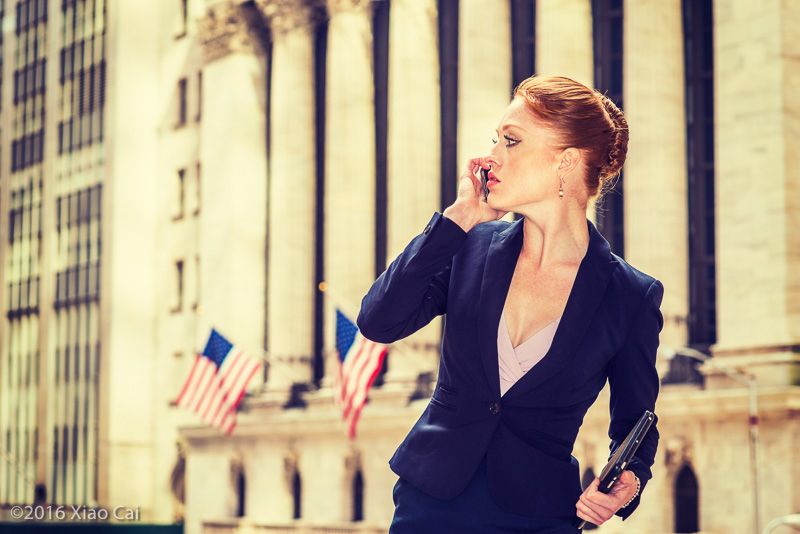 Businesswoman Traveling and Working in New York 