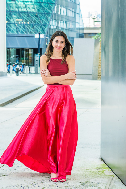Girl Dressing in Red