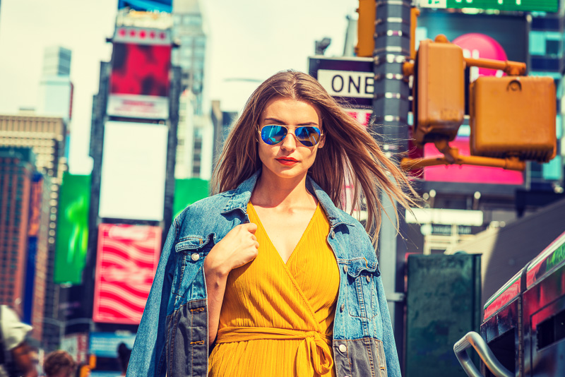 Traveling in Times Square