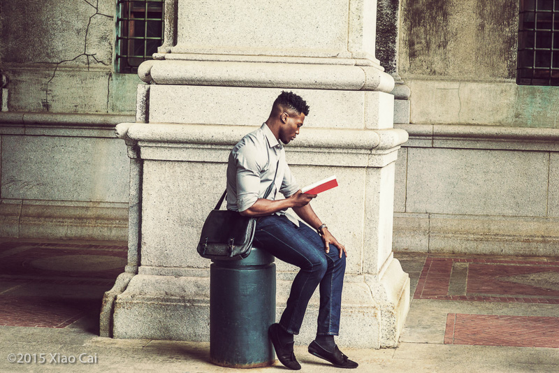 African American College Student Studying in New York