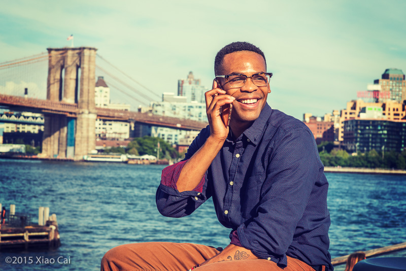 African American Man traveling in New York