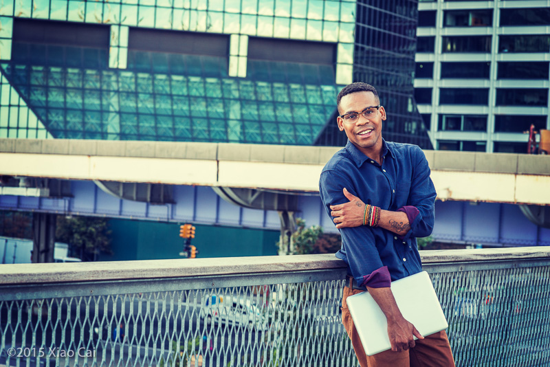 African American College Student Studying in New York