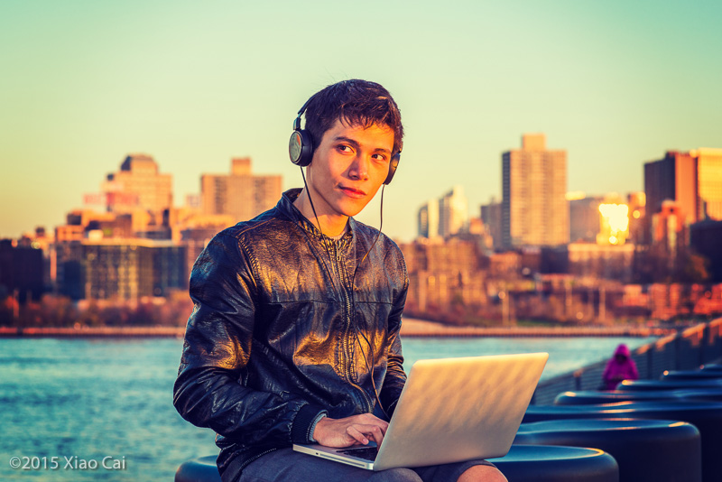 Asian American College Student Traveling, Studying in New York